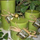 Green Tomatoes Scented Round Pillar Set of 3 (13,16 and 23 Oz. Size)