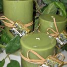 Green Tea Scented Round Pillar Set of 3 (13,16 and 23 Oz. Size)