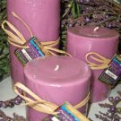 Lavender Scented Round Pillar Set of 3 (13,16 and 23 Oz. Size)