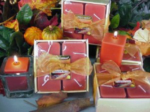 Pumpkin Spice Scented Square Votive 4-piece Gift Set