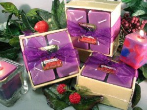 Mixed Berry Scented Square Votive 4-piece Gift Set