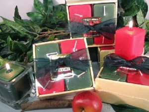 Apple Cider Scented Square Votive 4-piece Gift Set