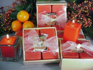 Orange Vanilla Scented Square Votive 4-piece Gift Set
