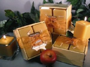 Baked Apple Pie Scented Square Votive 4-piece Gift Set