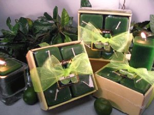 Lime Scented Square Votive 4-piece Gift Set