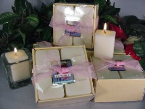 Carnation Scented Square Votive 4-piece Gift Set