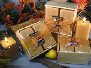 Spiced Pear Scented Square Votive 4-piece Gift Set