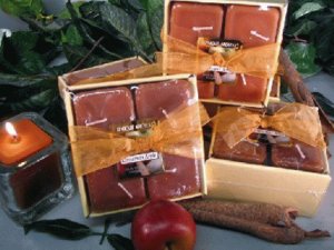 Cinnamon Apple Scented Square Votive 4-piece Gift Set
