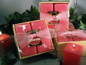 Pink Grapefruit Scented Square Votive 4-piece Gift Set