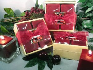 Black Cherry Scented Square Votive 4-piece Gift Set
