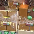 Chocolate Mint Scented Square Votive 4-piece Gift Set
