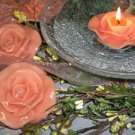 3"" Peach Rose Scented Floating Candle (3 Pack)