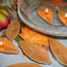 Small Golden Brown Long Leaves Floating Candles (3-Pack)