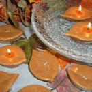 Round Leaf Floating Golden Brown Candles (Set of 3)