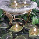 Round Leaf Floating Green Candles (Set of 3)
