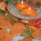 Heart-Shape Golden Orange Leaf Floating Candle (3 Pack)