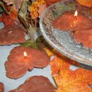 Heart-Shape Rusty Brown Leaf Floating Candle (3 Pack)