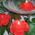 Orange Carnation Flower- Floral Scented Floating Candle (3 Pack)