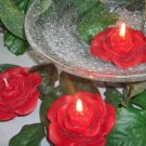 Red Carnation Flower- Floral Scented Floating Candle (3 Pack)