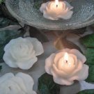 White Carnation Flower- Floral Scented Floating Candle (3 Pack)