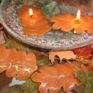Oak Leaf Golden Orange Floating Candle (3 Pack)