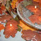 Oak Leaf Rusty Brown Floating Candle (3 Pack)