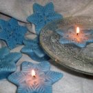 3"" Light Blue Snowflake Peppermint Scented Floating Candles (Set of 3)
