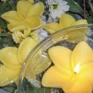 Yellow Plumeria Flower- Floral Scented Floating Candle (3 Pack)