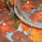 Maple Leaves Rusty Brown Floating Candles (3 Pack)