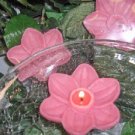 Pink Daffodil Floral Scented Floating Candles (3-pack)