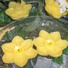 Yellow Daffodil Floral Scented Floating Candles (3-pack)