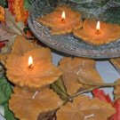 Golden Orange Sycamore Leaves Floating Candles (3-Pack)