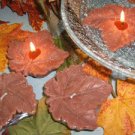 Rusty Brown Sycamore Leaves Floating Candles (3-Pack)