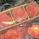 3"" Peach Rose Scented Floating Candle (3 Wrapped Pack)