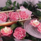 3"" Pink Rose Scented Floating Candle (3 Pack)