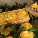 3"" Yellow Rose Scented Floating Candles (3 Wrapped Pack)