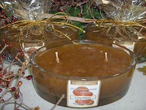 Gingerbread Scented Candle in 2-Wick Oval Glass Jar 10 Oz