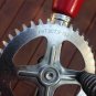 Vintage A&J Red Handled Eggbeater Hand Mixer Made in USA - Patented 1923