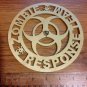 Handmade Baltic Birch Scroll Sawn Zombie Response Team Plaque - 6 3/8 inch Diameter