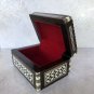 Vintage Desert Designs Wooden Mosaic Mother of Pearl-Bone-Wood Inlaid Trinket Box