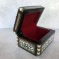 Vintage Desert Designs Wooden Mosaic Mother of Pearl-Bone-Wood Inlaid Trinket Box