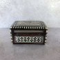 Vintage Desert Designs Wooden Mosaic Mother of Pearl-Bone-Wood Inlaid Trinket Box