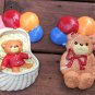 Set of 2 Enesco Bear Enesco Lucy and Me Teddy Bear 1982 Wall Hanging Plaster Plaques