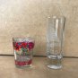 Set of Two Shot Glasses - Tall Riviera Maya Mexico and Short Peace Love Party