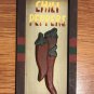 Direct Internatonal Wood Chili Peppers Sign 9 inch x 4.5 inch