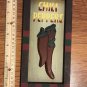 Direct Internatonal Wood Chili Peppers Sign 9 inch x 4.5 inch
