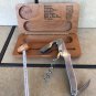 Vintage Wine Thermometer and Corkscrew in Wood Case - 1980's
