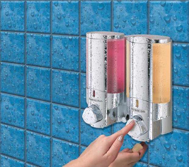 AVIVA SHOWER Soap Shampoo DISPENSER II CHROME