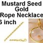 Gold Mustard Seed Globe Necklace 16 inch Rope