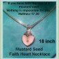 Silver Mustard Seed Heart of Faith Necklace 18 inch